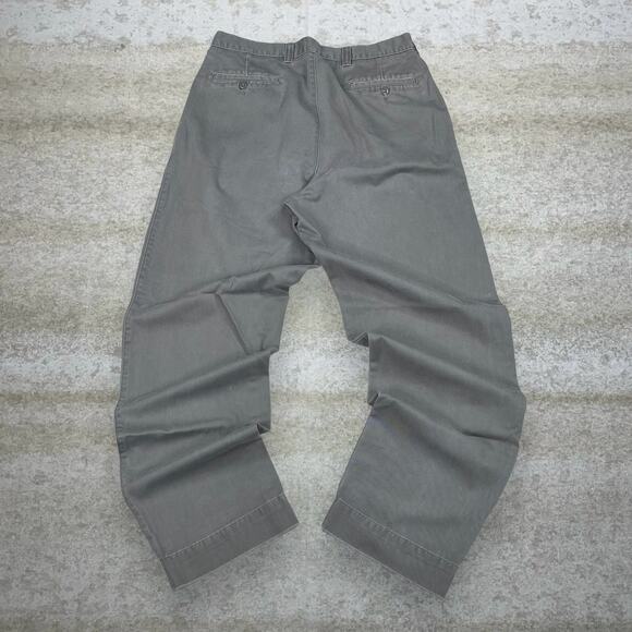 Vintage St Johns Bay Khakis Pants Baggy Wide Leg Sage Green Cotton Pleated 90s - Picture 1 of 4